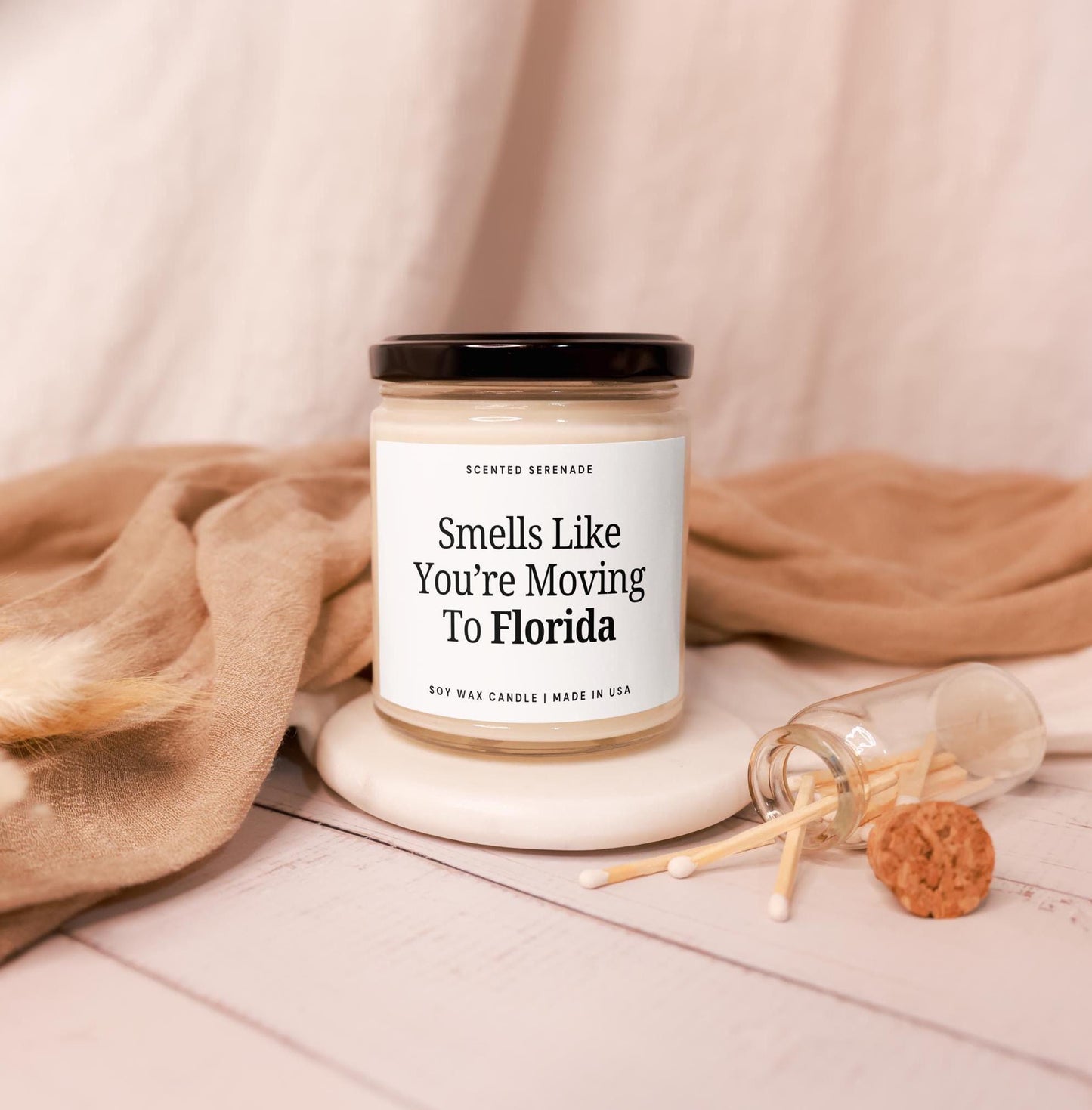 Personalized Moving Away Candle, Friend Moving Away Gift, Custom State Moving Gift, New Homeowner Gift, Housewarming Gift, Closing Gift