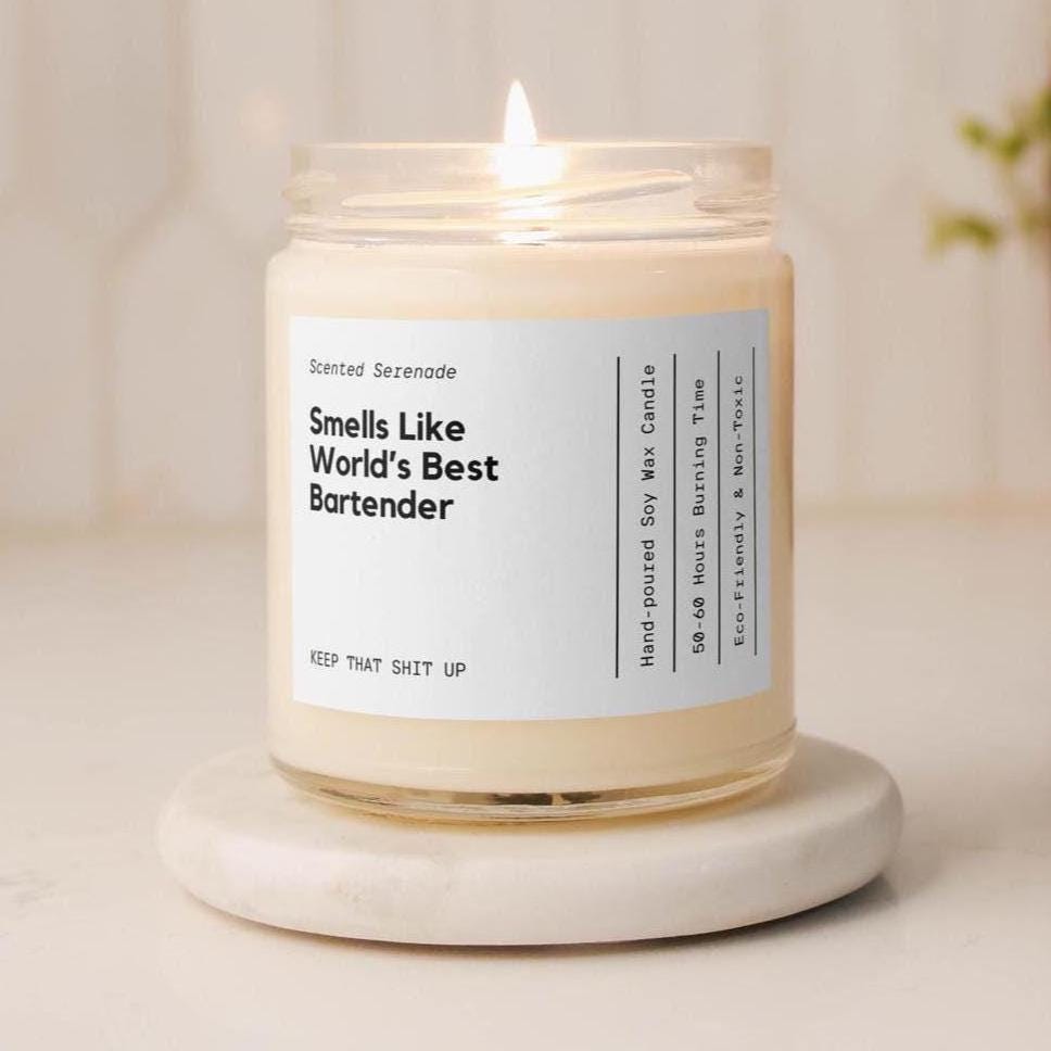 Funny Bartender Candle, Bartender Gift, Gift for Bartender, Bartender Appreciation, Bartending School, New Bartender, World's Best Bartender