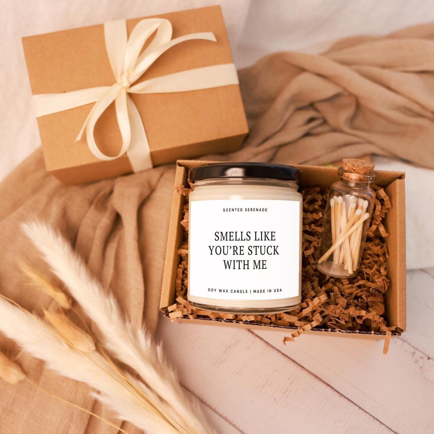 Funny Anniversary Candle, Funny Wedding Present, Gift for Girlfriend Boyfriend, Wife Husband Gifts, Engagement Gift, Stuck With Me Candle