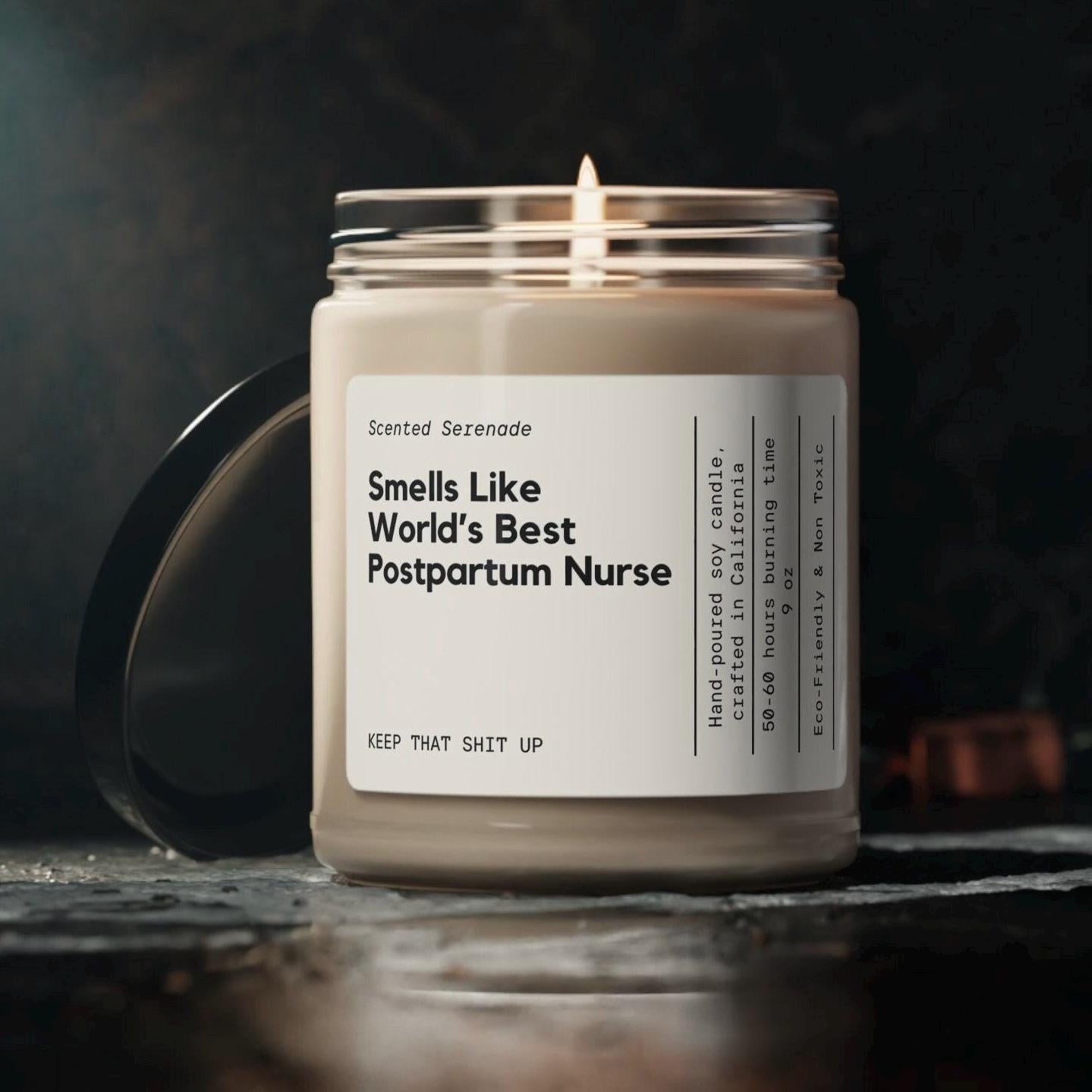 Worlds Best Postpartum Nurse Candle, Gift for Postpartum Nurse Gift, New Nurse Gift Nurse Appreciation Gift, Nursing School Grad