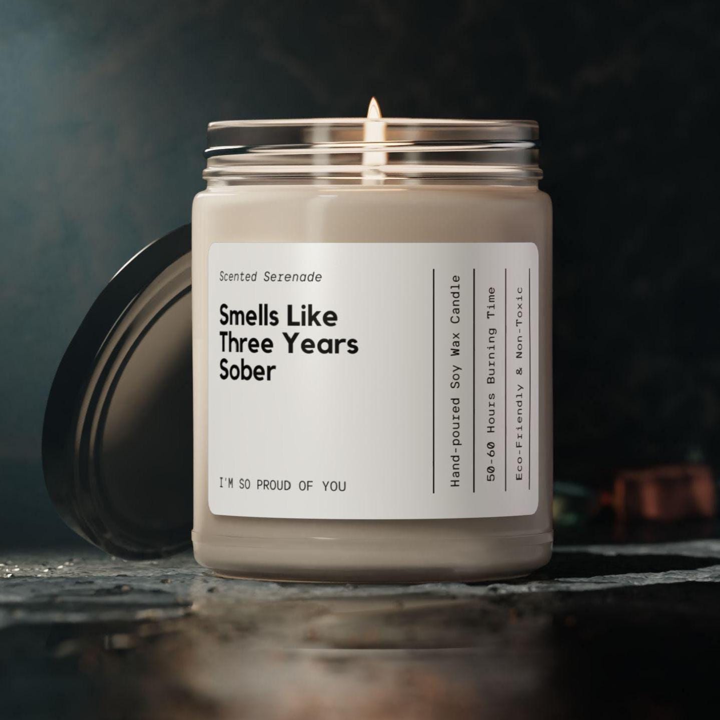 Smells Like Three Years Sober Candle, Sobriety Gift, Sobriety Candle, Three Years Sober, Sober Gift, Sober Birthday Gift