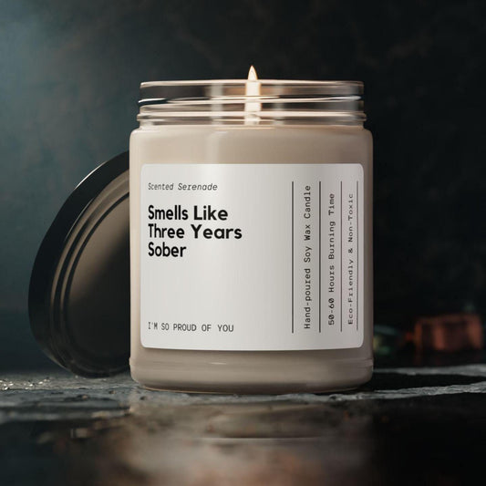 Smells Like Three Years Sober Candle, Sobriety Gift, Sobriety Candle, Three Years Sober, Sober Gift, Sober Birthday Gift