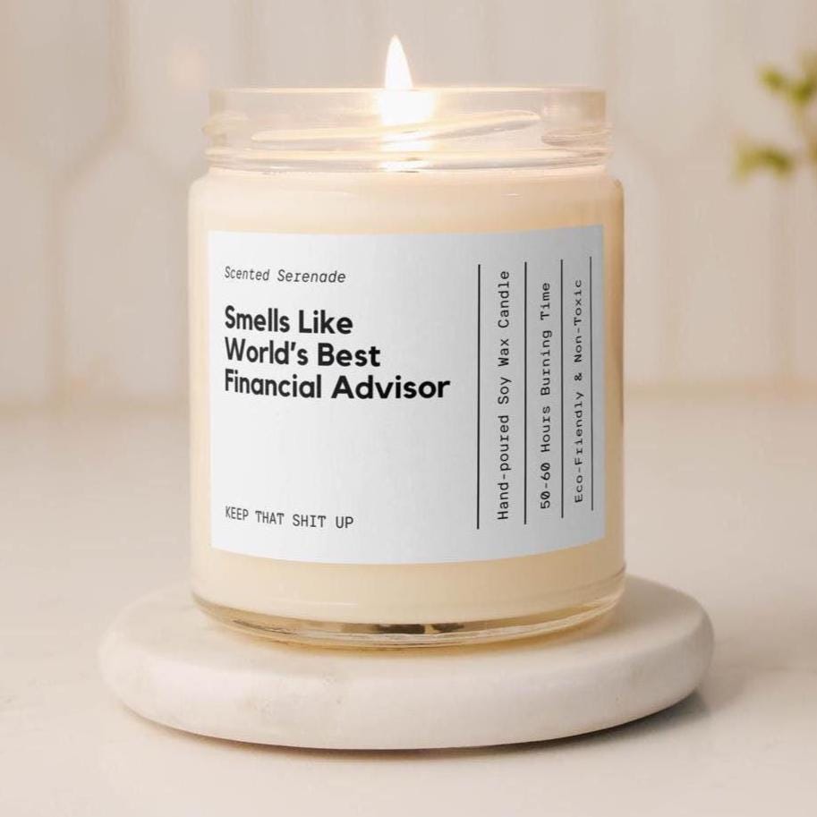 Funny Financial Advisor Candle, Financial Advisor Gift, Financial Analyst Gift, financial Advisor Office Decor