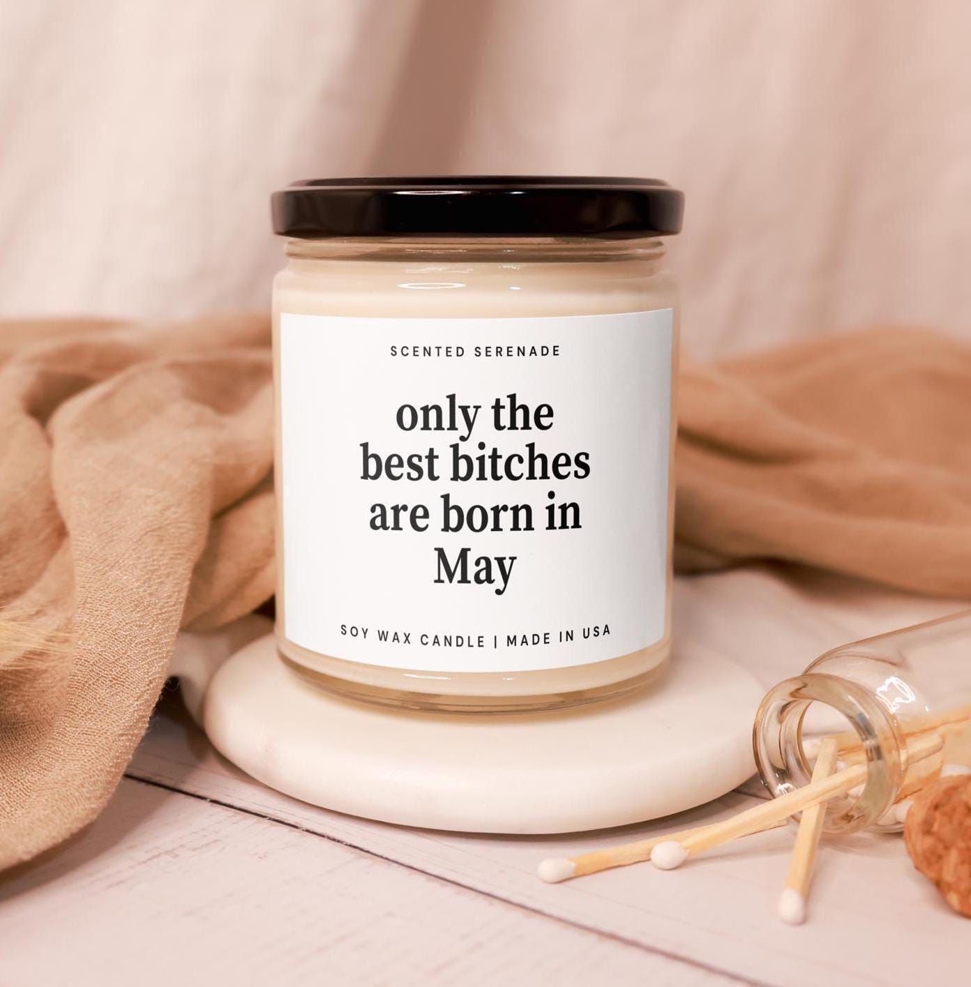 Best Bitches Born in May, Funny Birthday Candle Gift, Taurus Gemini Gifts, May Birthday Gifts for Her, Best Friend Birthday, Zodiac Gift