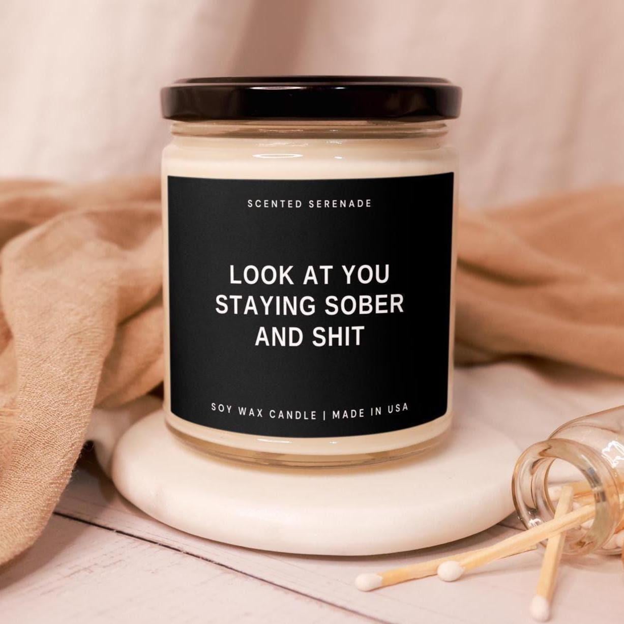 Sobriety Candle, Sober Birthday Gift, Sober Anniversary Gift, 1 Year Sober Gift, 5 years Sober Gift, 10 Years Sober Gift, Sober Gift