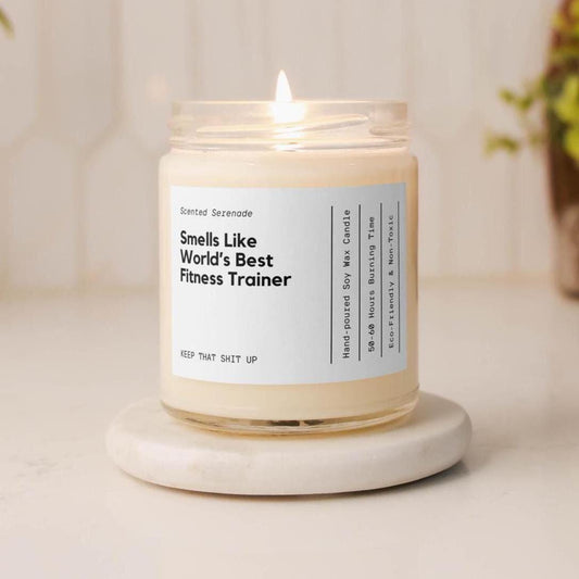 World's Best Fitness Trainer Candle, Fitness Trainer Gift, Gift for Personal Trainer Gift, Fitness Coach Gift, Ecofriendly Candle