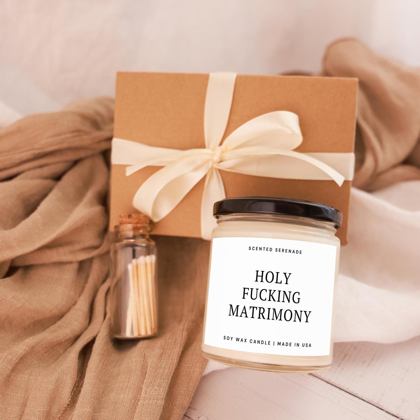 Holy Fucking Matrimony Candle, Bridal Shower Gift, Gift for Bride and Groom, Engagement Gift, Wedding Gift, Funny Candle, Wedding Candle