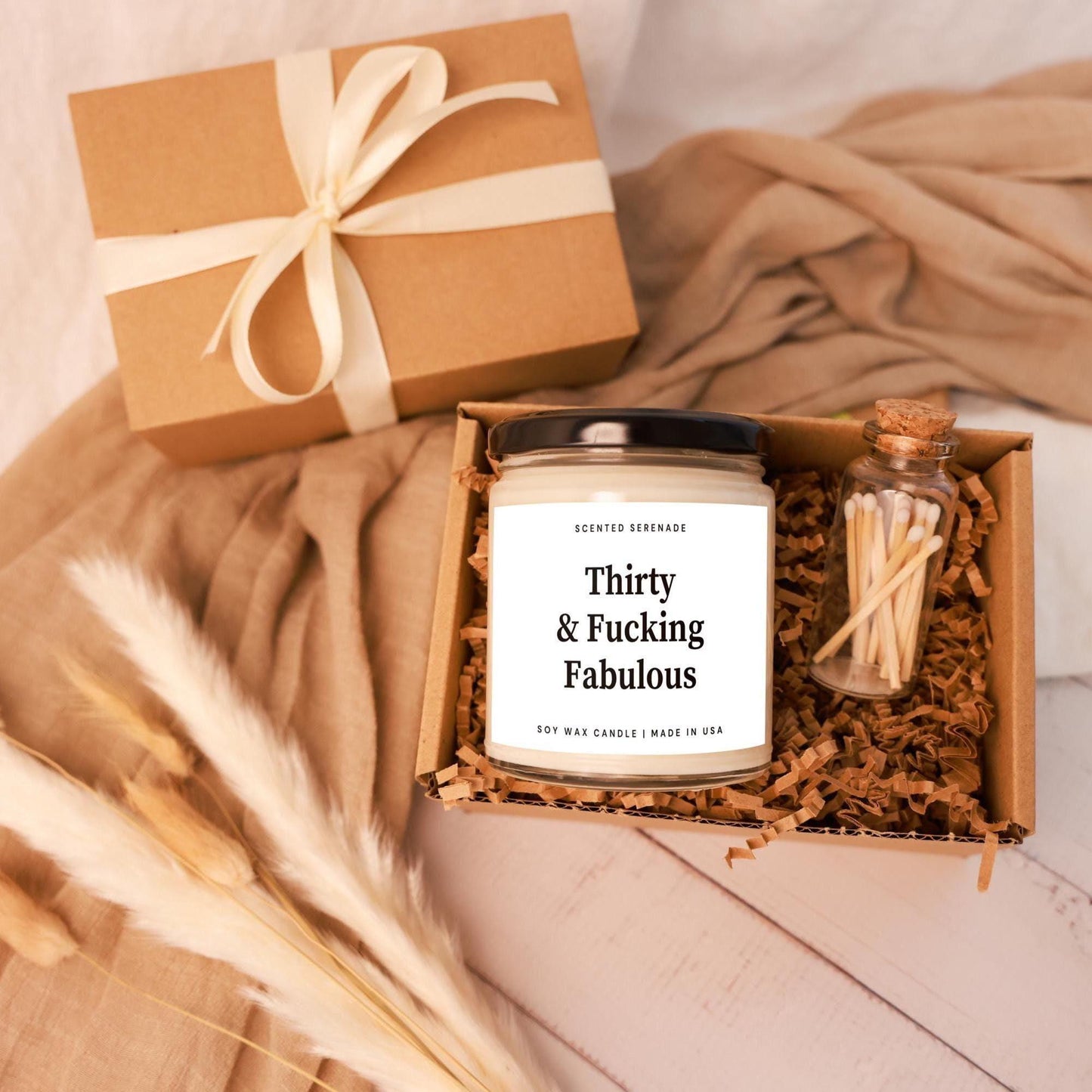 Thirty and Fabulous Candle, 30th Birthday Gift Box, Funny Birthday Gift, Women Birthday Gift, Best Friend Birthday Gift Ideas