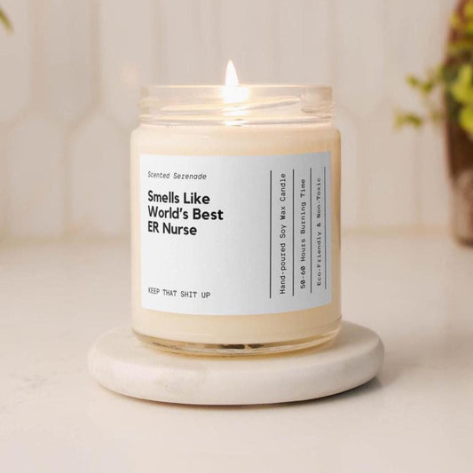 World's Best ER Nurse Candle, Emergency Room Nurse Gift, Nurse Appreciation Gift for ER Nurse, Nurse Week Gift