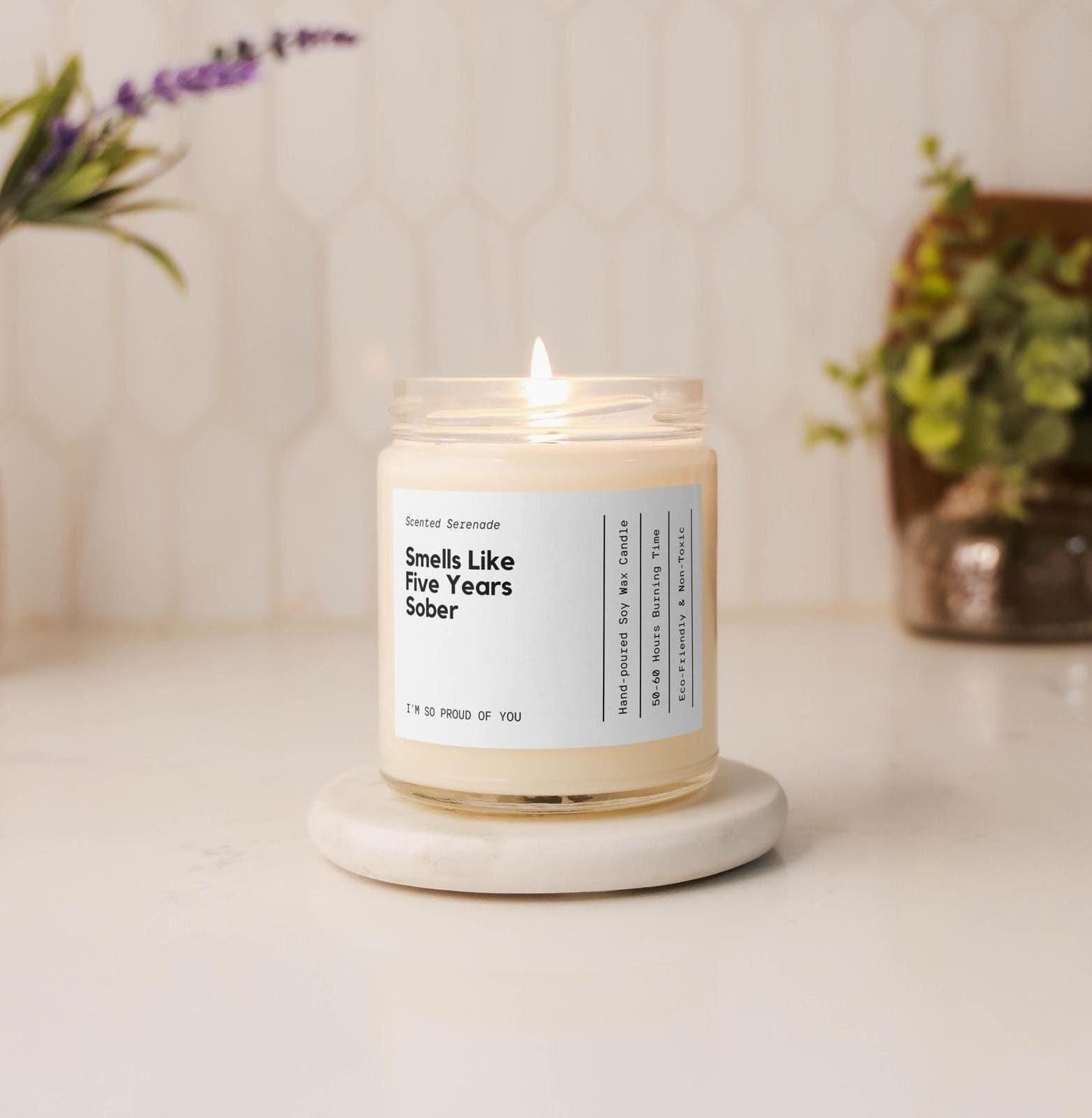 Smells Like Five Years Sober Candle, Sobriety Gift, Sobriety Candle, Five Years Sober, Sober Gift, Sober Birthday Gift