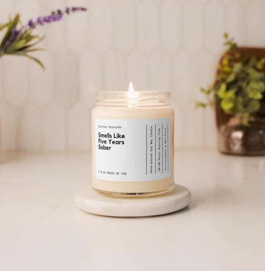 Smells Like Five Years Sober Candle, Sobriety Gift, Sobriety Candle, Five Years Sober, Sober Gift, Sober Birthday Gift