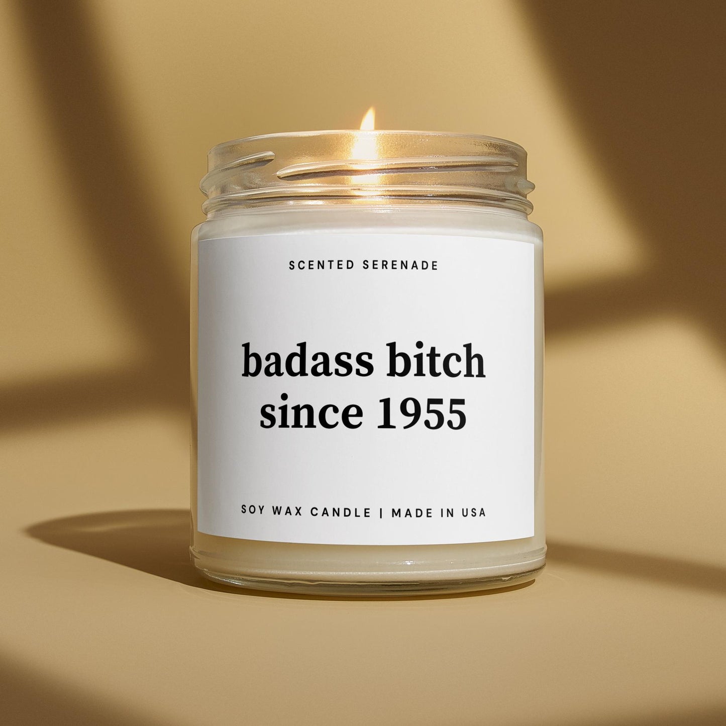 Badass Bitch Since 1955 Candle, Funny 70th Birthday Gift, BFF Birthday Present, Mom Birthday, Grandma Birthday, Woman Birthday Gift