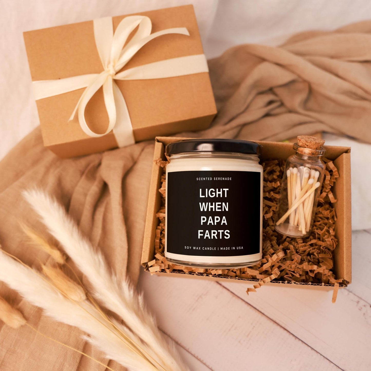 Funny Grandpa Candle, Fathers Day Gift for Grandpa, Grandpa Gift Idea, Grandpa Birthday, Grandpa Christmas, Light When Papa Farts