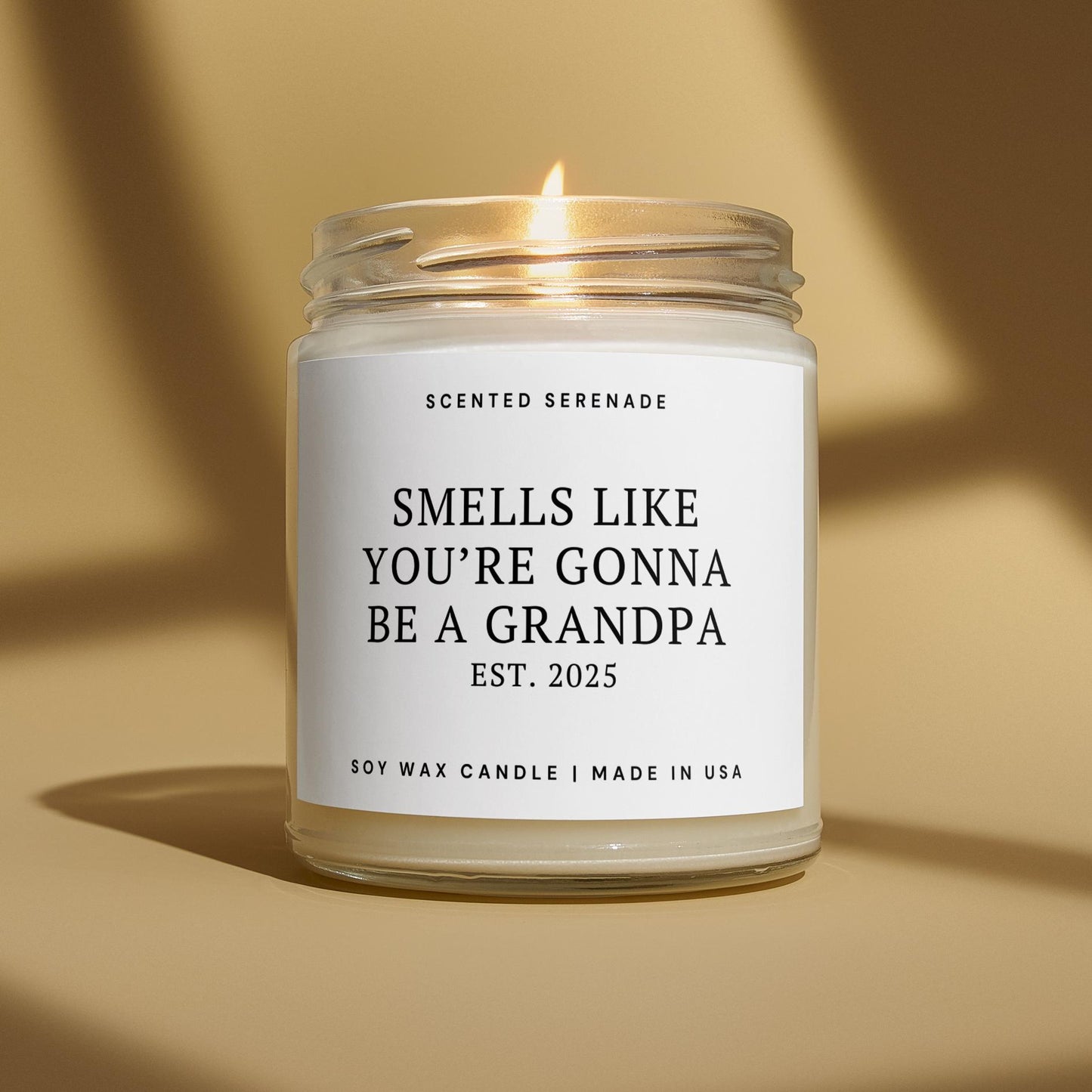 First Time Grandpa Baby Announcement Candle, New Grandpa Gift, Promoted to Grandpa Pregnancy Reveal Gift for New Grandfather Gift