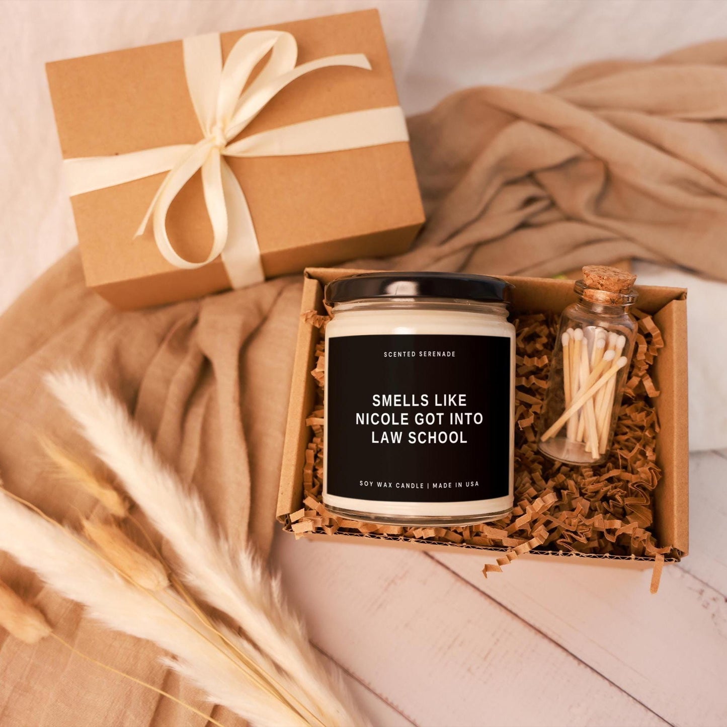 Law School Acceptance Candle, Future Lawyer Gift, Personalized Lawyer Gift, Law Student, Got into Law School, Custom Candle