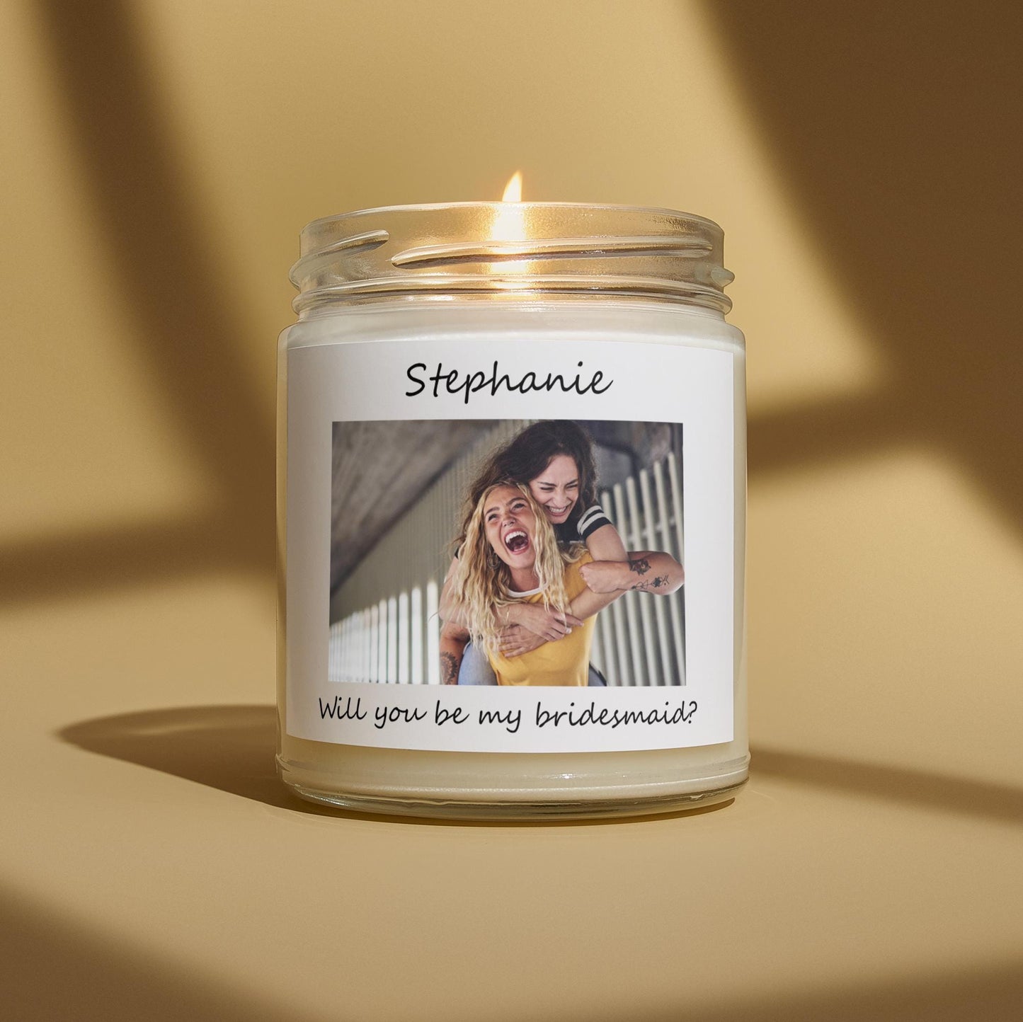 Personalized Bridesmaid Proposal Candle, Custom Photo Candle, Maid of Honor Proposal, Bridal Party Gift, Bachelorette Gift, Matron of Honor