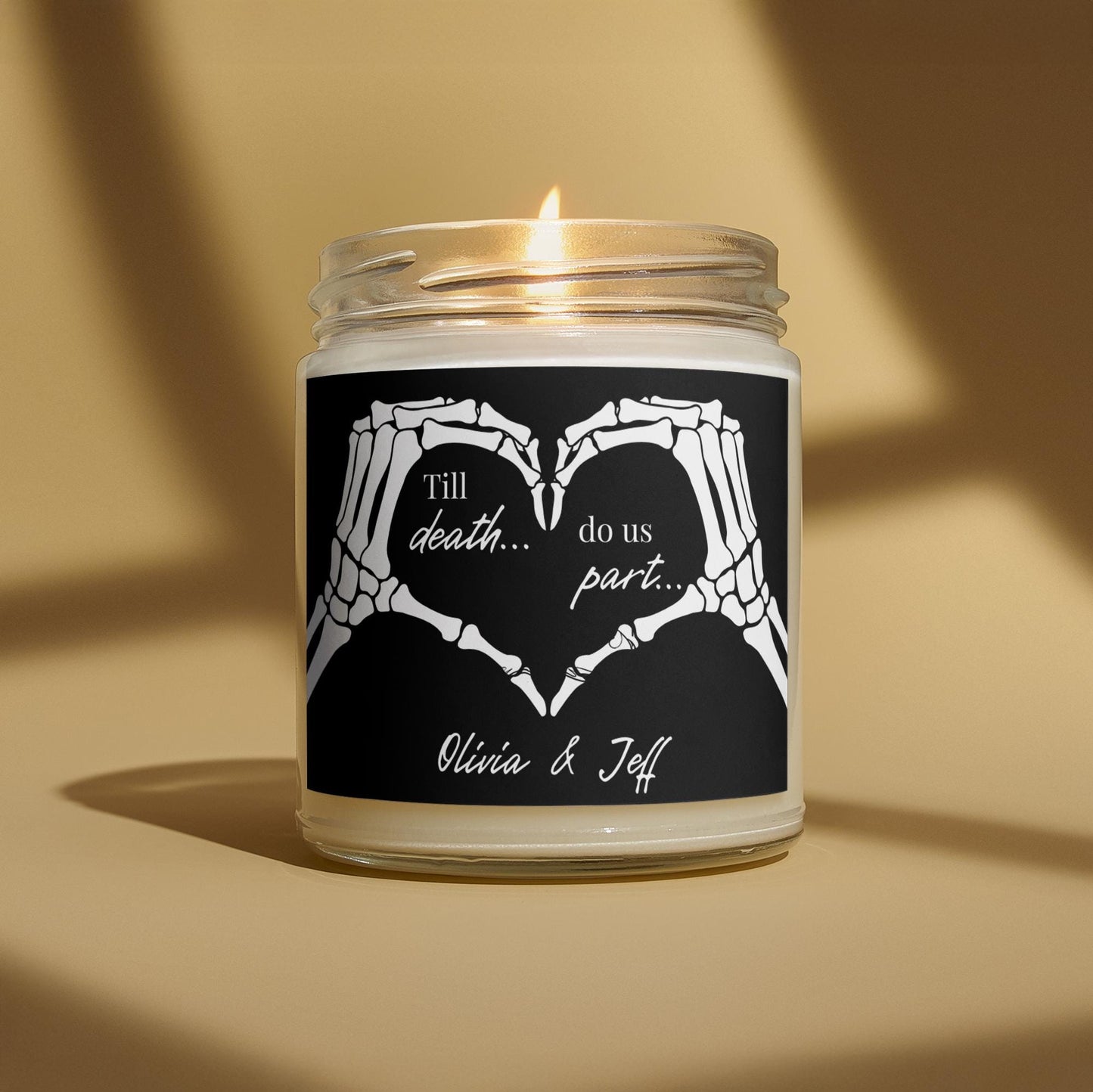 Till Death Candle, Halloween Anniversary Gift, Halloween Wedding Decor, Custom Anniversary Gifts