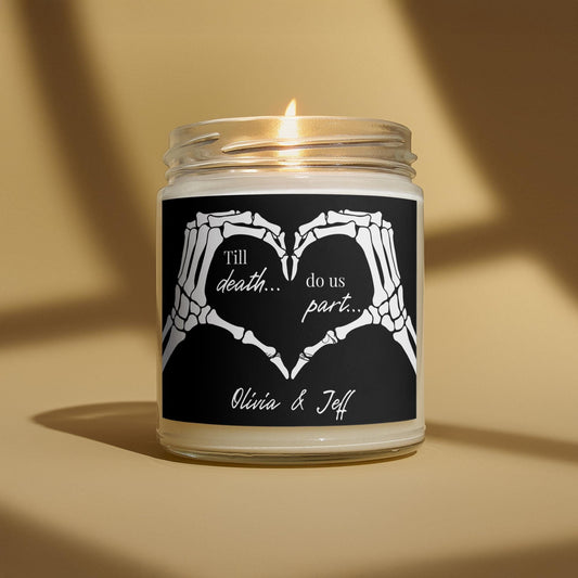 Till Death Candle, Halloween Anniversary Gift, Halloween Wedding Decor, Custom Anniversary Gifts