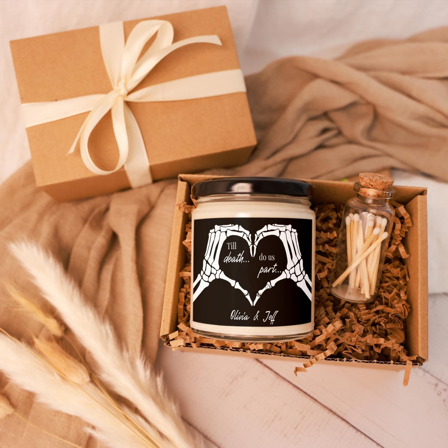 Till Death Candle, Halloween Anniversary Gift, Halloween Wedding Decor, Custom Anniversary Gifts