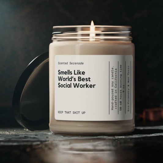 World's Best Social Worker Candle, MSW Graduation, LCSW Graduation Gift, Gift for Social Worker Appreciation Gift