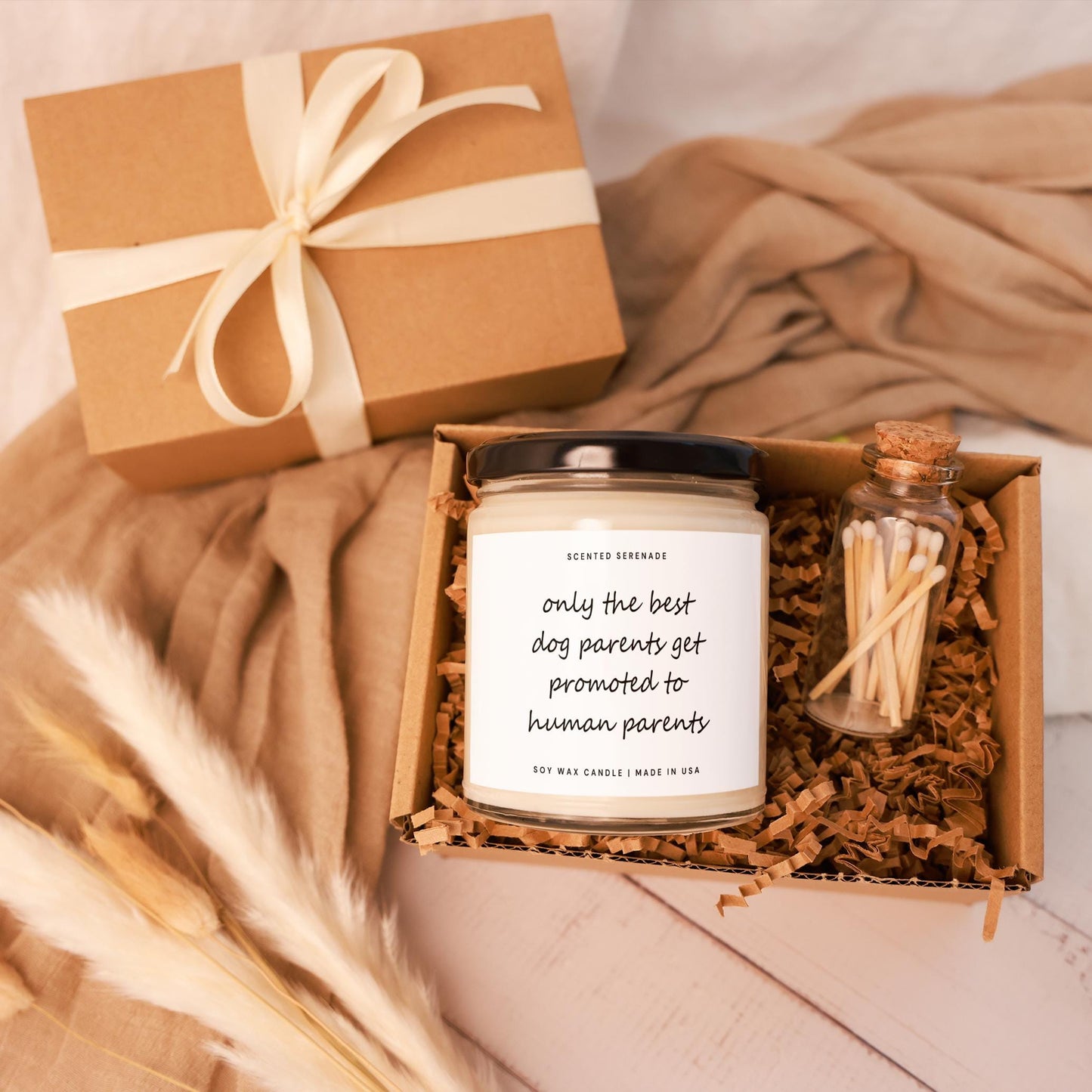 Promoted to Human Parents Candle, Dog Lover Gifts, Dog Mom, Dog Dad, Baby Announcement Gift, Baby Shower Gifts, Dog Parents