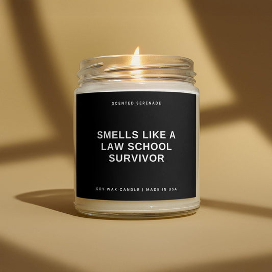 Law School Survivor Candle, Law School Graduation Gift, Future Lawyer Gift, Law Student Gift, Passed the Bar Exam Gift