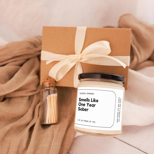 Smells Like One Year Sober Candle, Sobriety Gift, Sobriety Candle, 1 Year Sober,  Sober Anniversary Gift