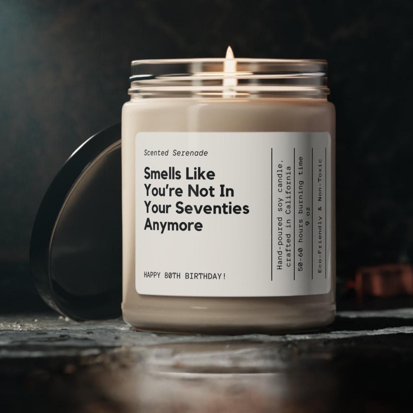 Funny 80th Birthday Gift Candle, Natural Soy Wax, 9oz