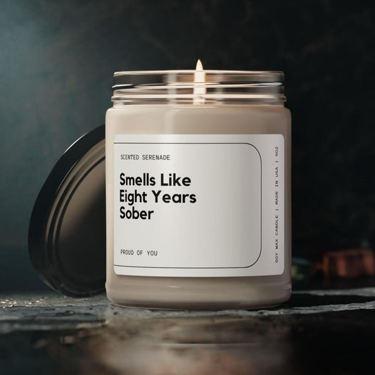 Eight Years Sober Candle, Sobriety Gifts, 8 Years Sober Anniversary