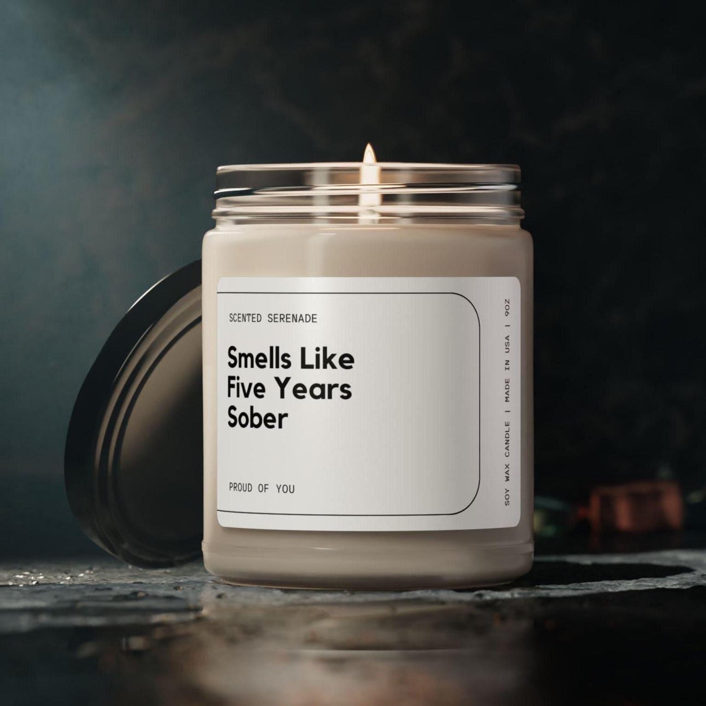 Five Years Sober Candle, Sobriety Gifts, 5 Years Sober Anniversary