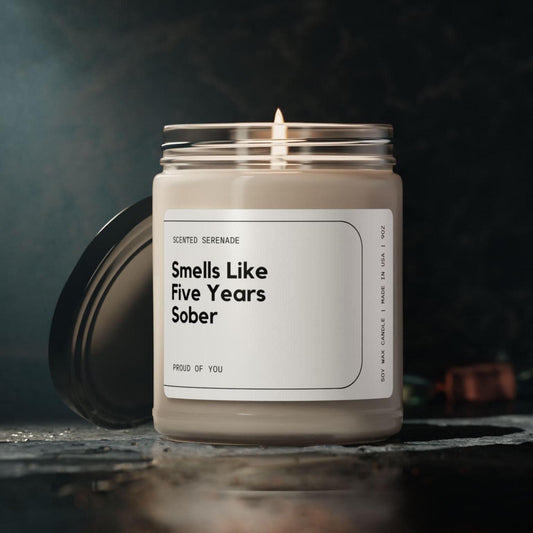 Five Years Sober Candle, Sobriety Gifts, 5 Years Sober Anniversary