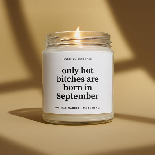 Funny September Birthday Candle, Libra Virgo Zodiac Candle, Birthday Gifts for Her, Best Friend Birthday, Hot Bitches Born In September