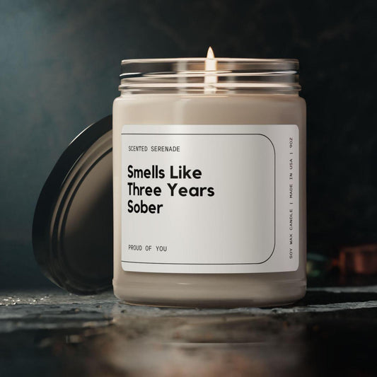 Three Years Sober Candle, Sobriety Gifts, 3 Years Sober Anniversary
