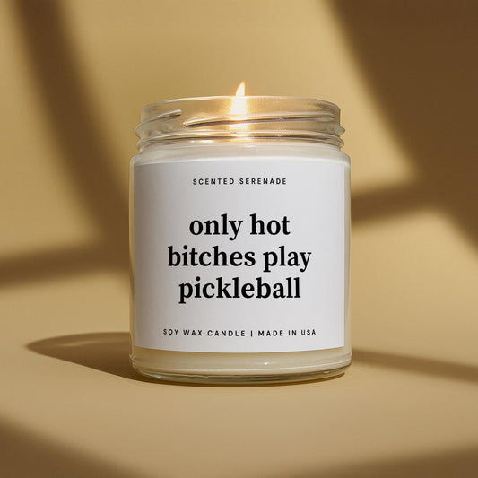 Hot Bitches Play Pickleball Candle, Funny Pickleball Lover Gift, Pickleball Player Decor