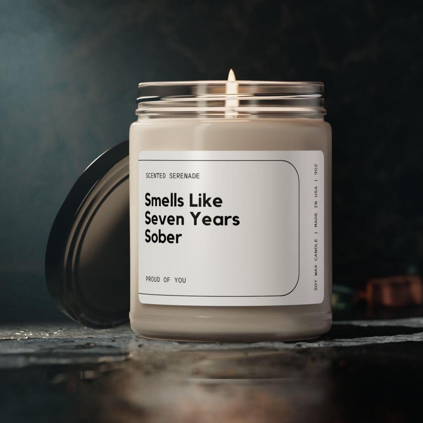 Seven Years Sober Candle, Sobriety Gifts, 7 Years Sober Anniversary