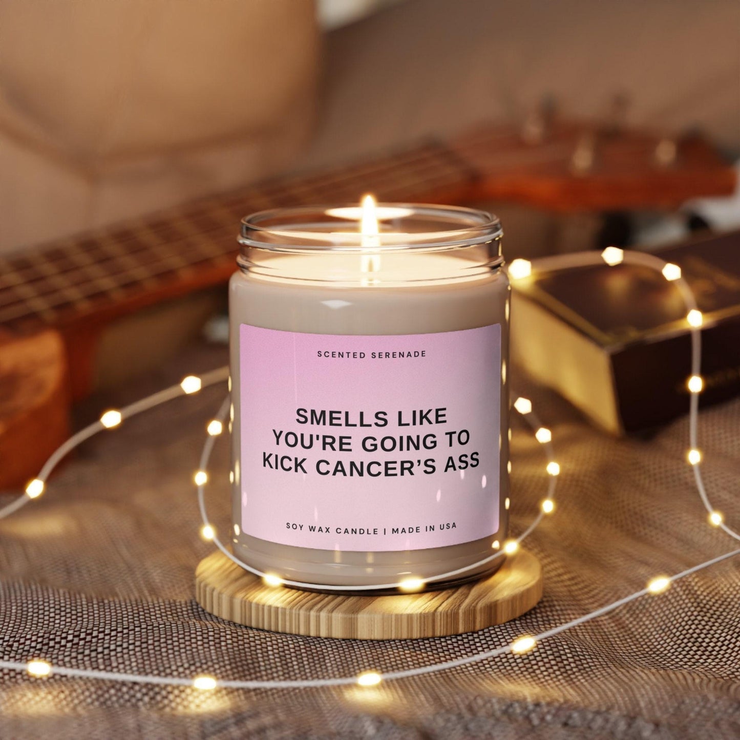 Kick Cancers Ass Candle, Cancer Survivor Gift, Cancer Awareness Month, Cancer Patient Gift, Cancer Warrior Gift, Breast Cancer Gift