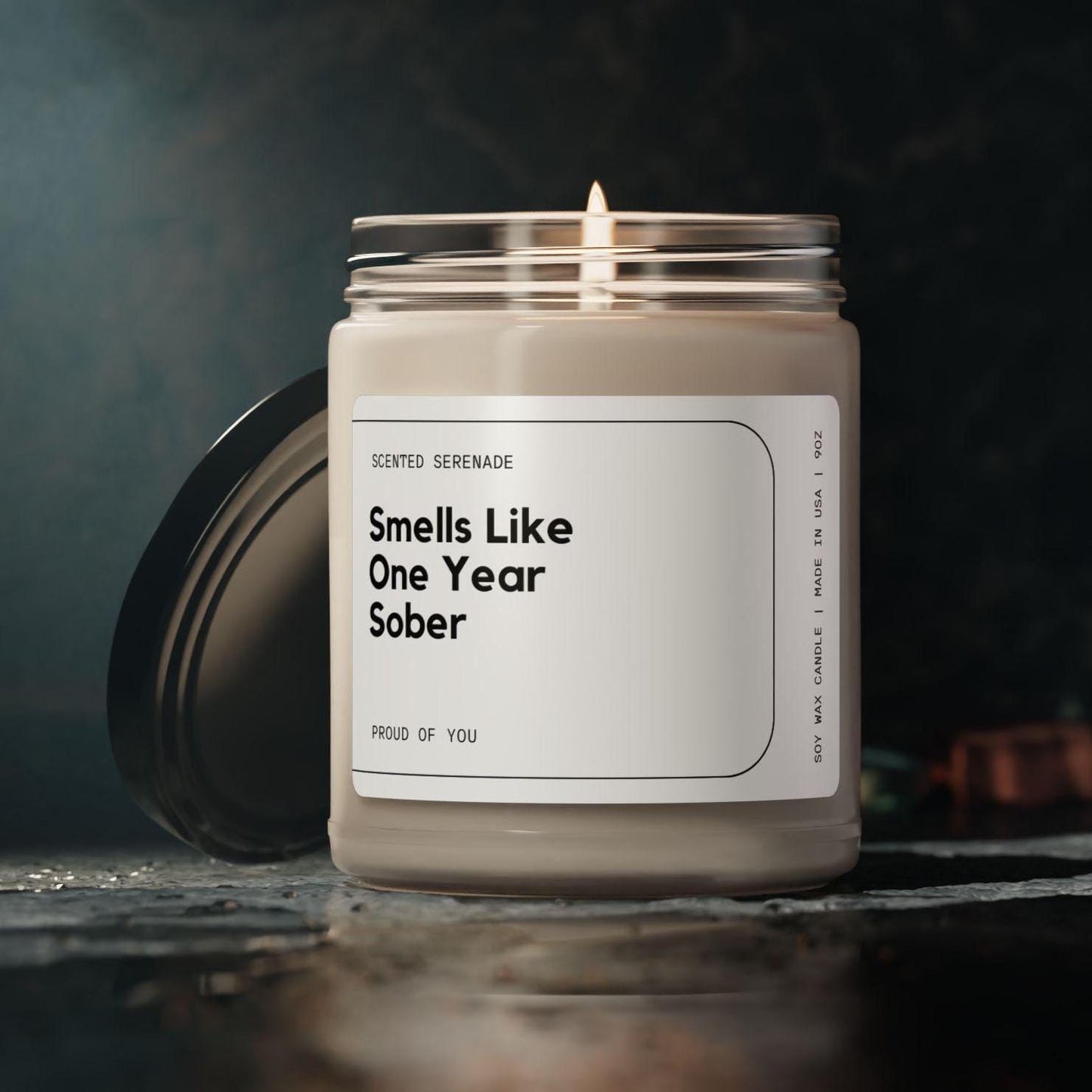 One Year Sober Candle, Sobriety Gift, 1 Year Sober,  Sober Anniversary