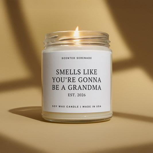 Grandma Baby Announcement Candle, Promoted to Grandma, New Grandmother Gift