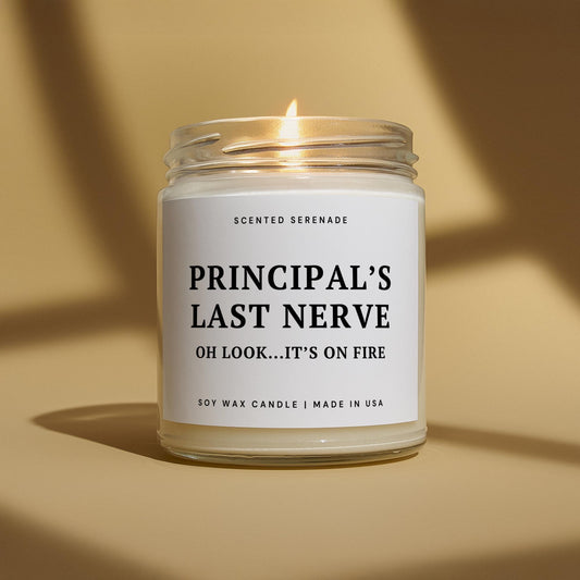 Principal's Last Nerve Candle, Funny Principal Appreciation Gift, End of School Gift