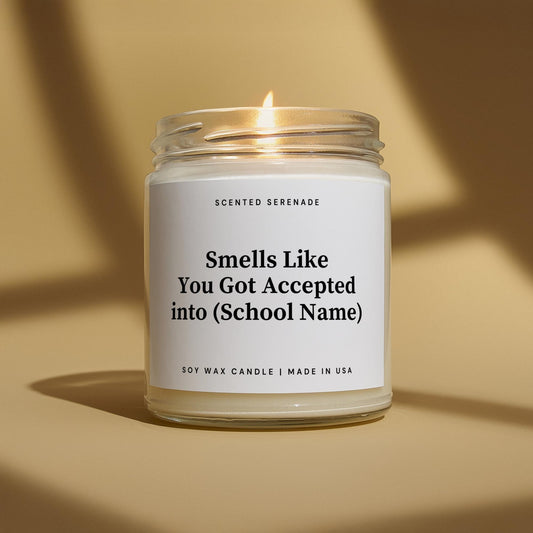 Custom College Acceptance Candle, Custom University, College Admissions Gift