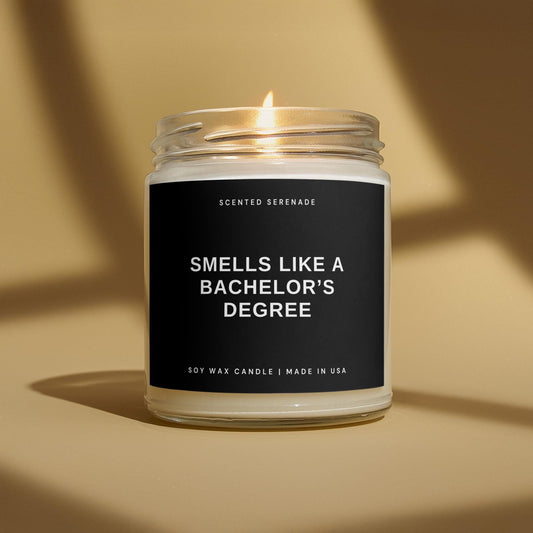 Bachelor's Degree Candle, Graduation Gift, Natural Soy Wax, 9oz
