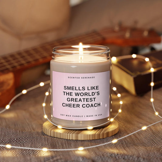World's Greatest Cheer Coach Candle, Gift for Cheer Coach Gift, Competition Season, Cheerleader Gift, Cheerleading Coach, Soy Candle