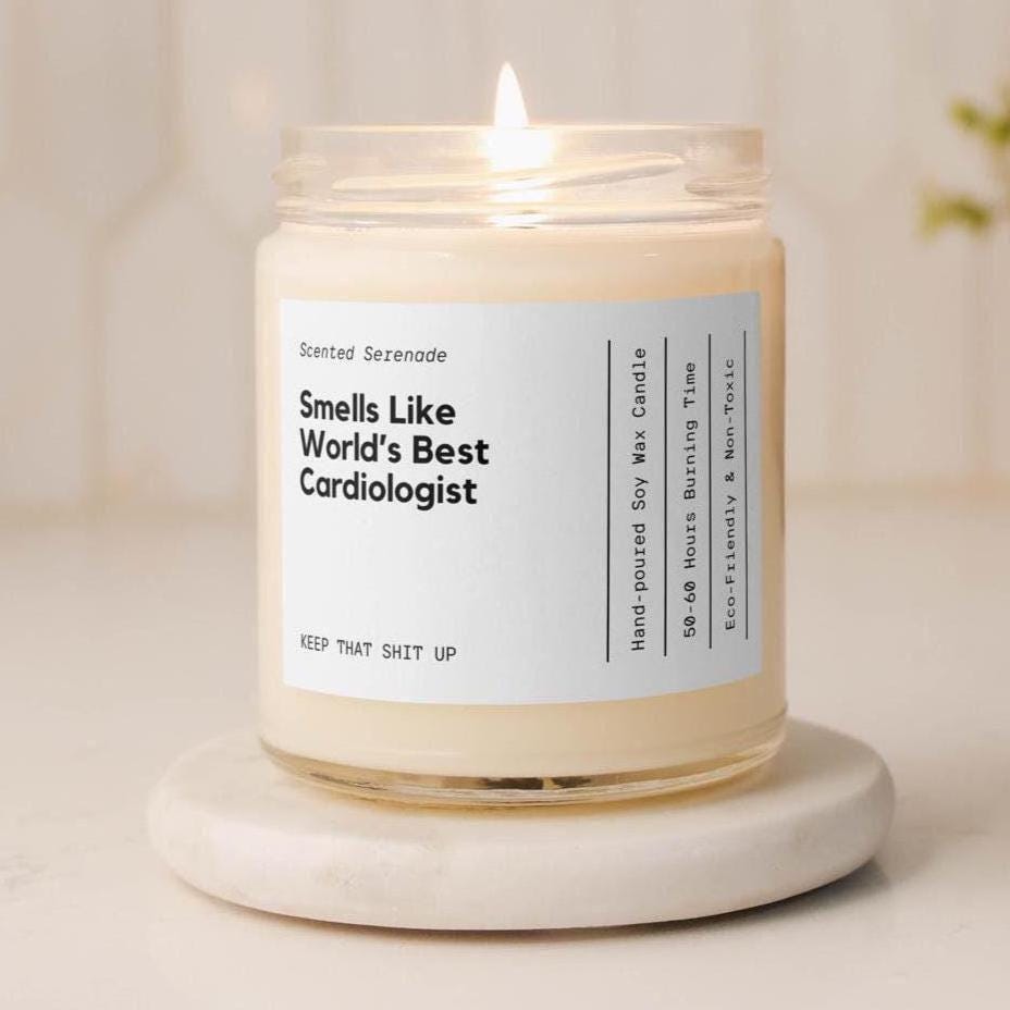 Funny Cardiologist Candle, Gift for New Cardiologist, Cardiology Appreciation Gift, Graduation Gift, World's Best Cardiologist