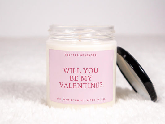 Valentines Day Candle, Will You Be My Valentine? Girlfriend Wife Gifts