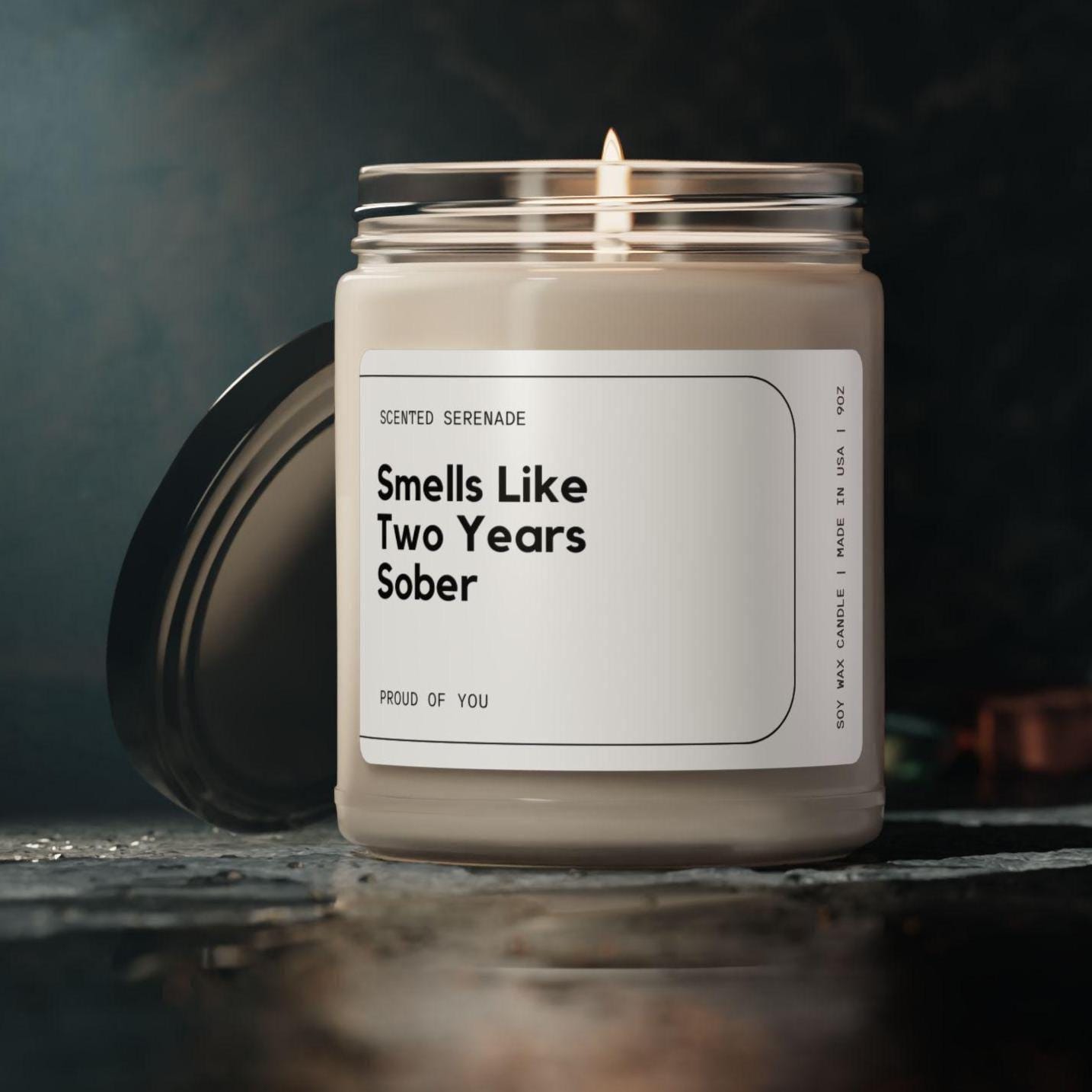 Two Years Sober Candle, Sobriety Gifts, 2 Years Sober Anniversary
